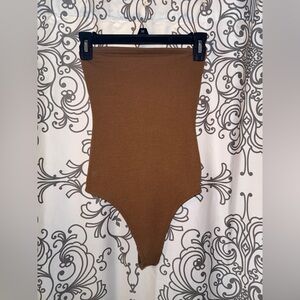 American Eagle Brown Ribbed Bodysuit